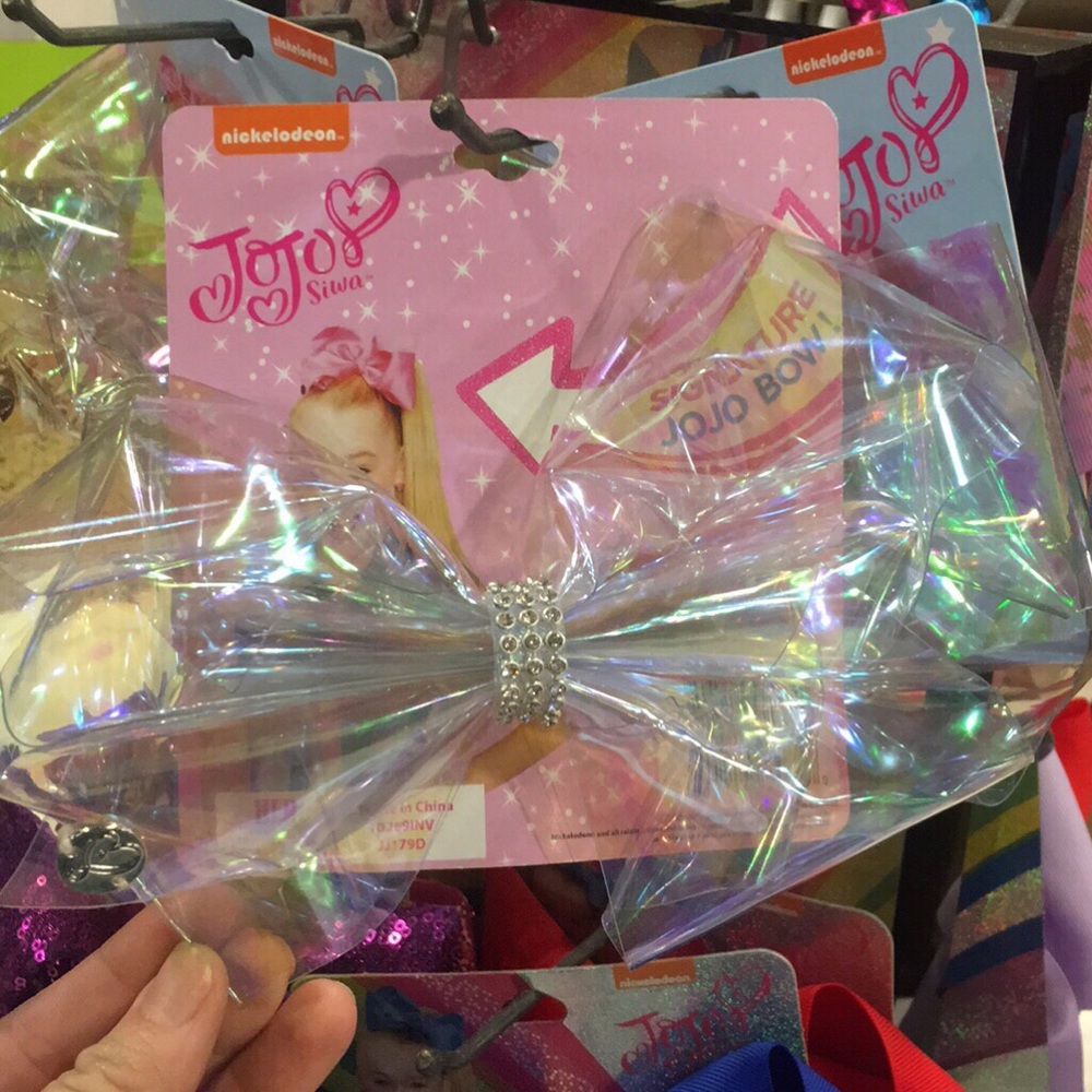 Clear iridescent jojo hair bow 💗🎄🥰